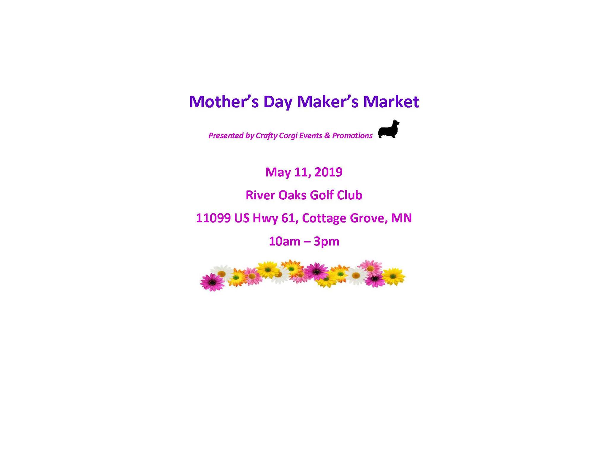 Mother's Day Maker's Market - River Oaks Golf Course - Cottage Grove